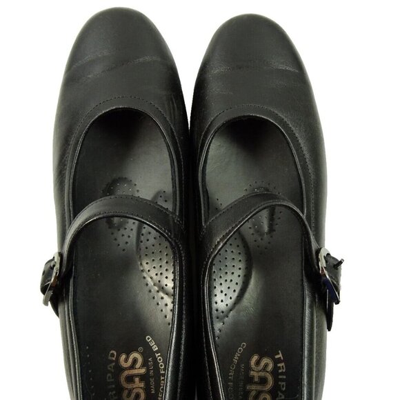 Tripad Sas Womens Size 7 N Narrow Mary Jane Black Dress Shoes Strap Made in USA - Picture 8 of 11